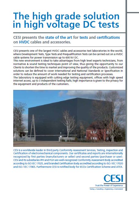 The high grade solution in high voltage DC tests