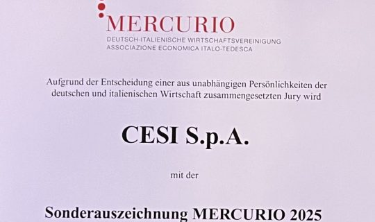 CESI awarded the Mercurio Prize 2025