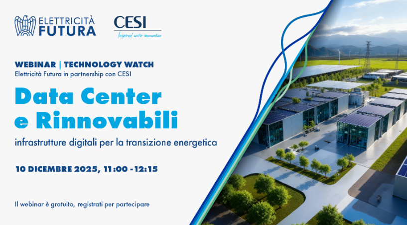 Webinar “Data Center e Rinnovabili: infrastrutture digitali per la transizione energetica”