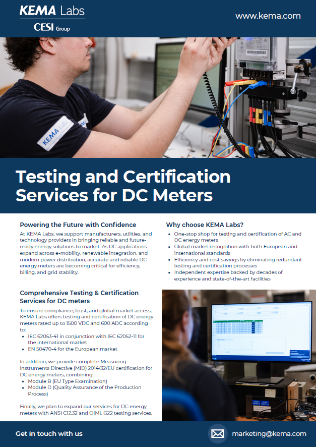 Testing and Certification Services for DC Meters